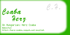 csaba herz business card